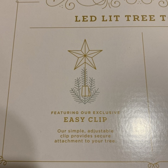 NWT WONDERSHOP LED Lit 90 Lights Silver Star Tree Topper with easy clip - Picture 7 of 7